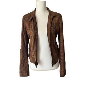 Anthro What Goes Around Comes Around Leather Women's Snake Print Jacket Size M